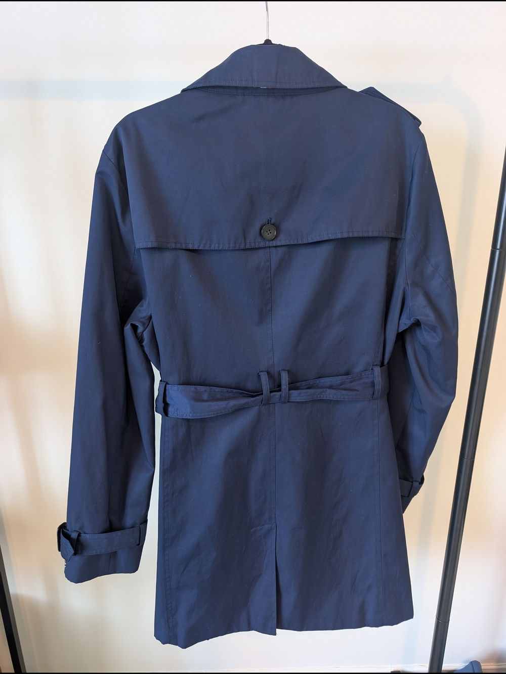 Tommy Hilfiger Navy Belted Trench Coat - Picture 2 of 4